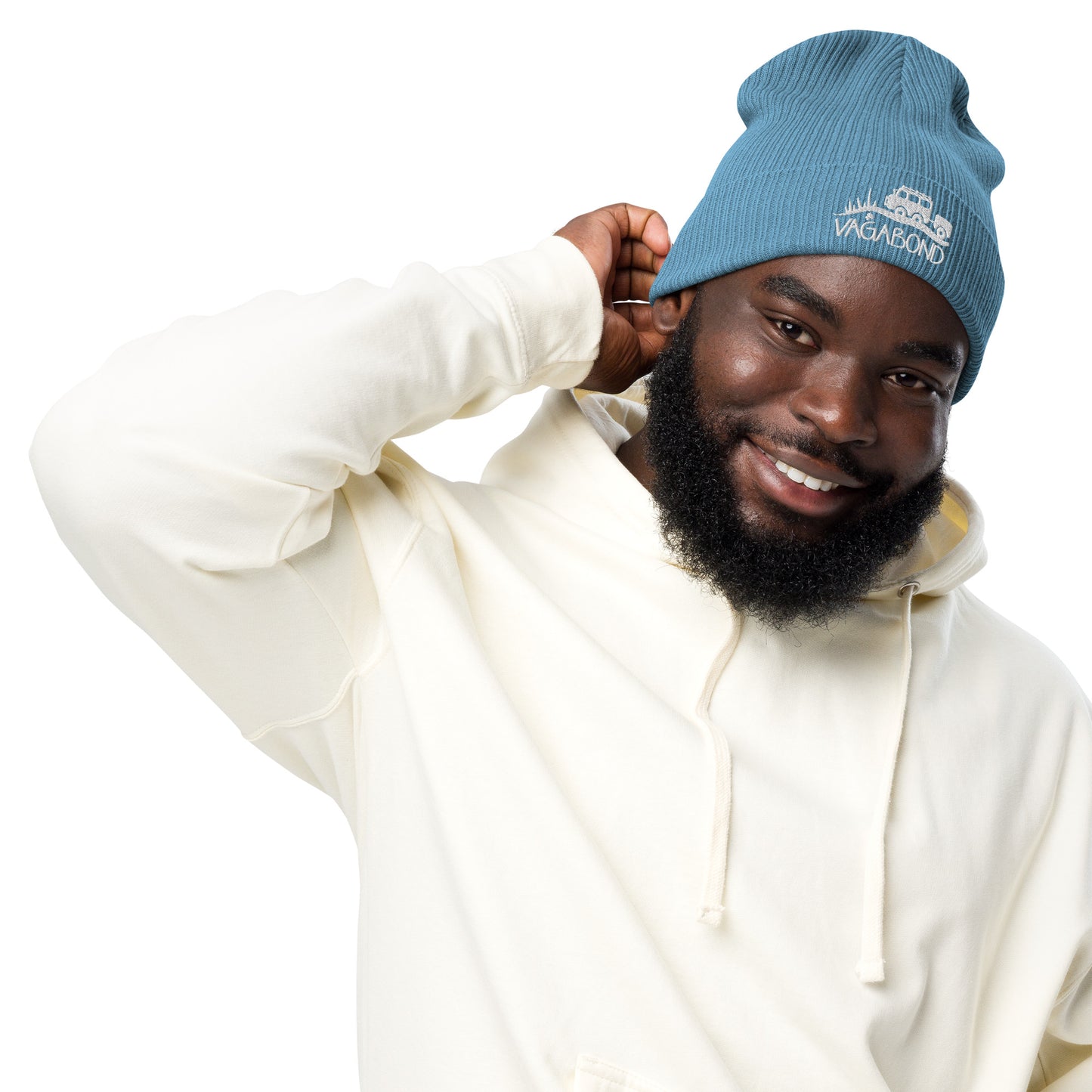 Organic Ribbed VagaBeanie - Light Avio Blue