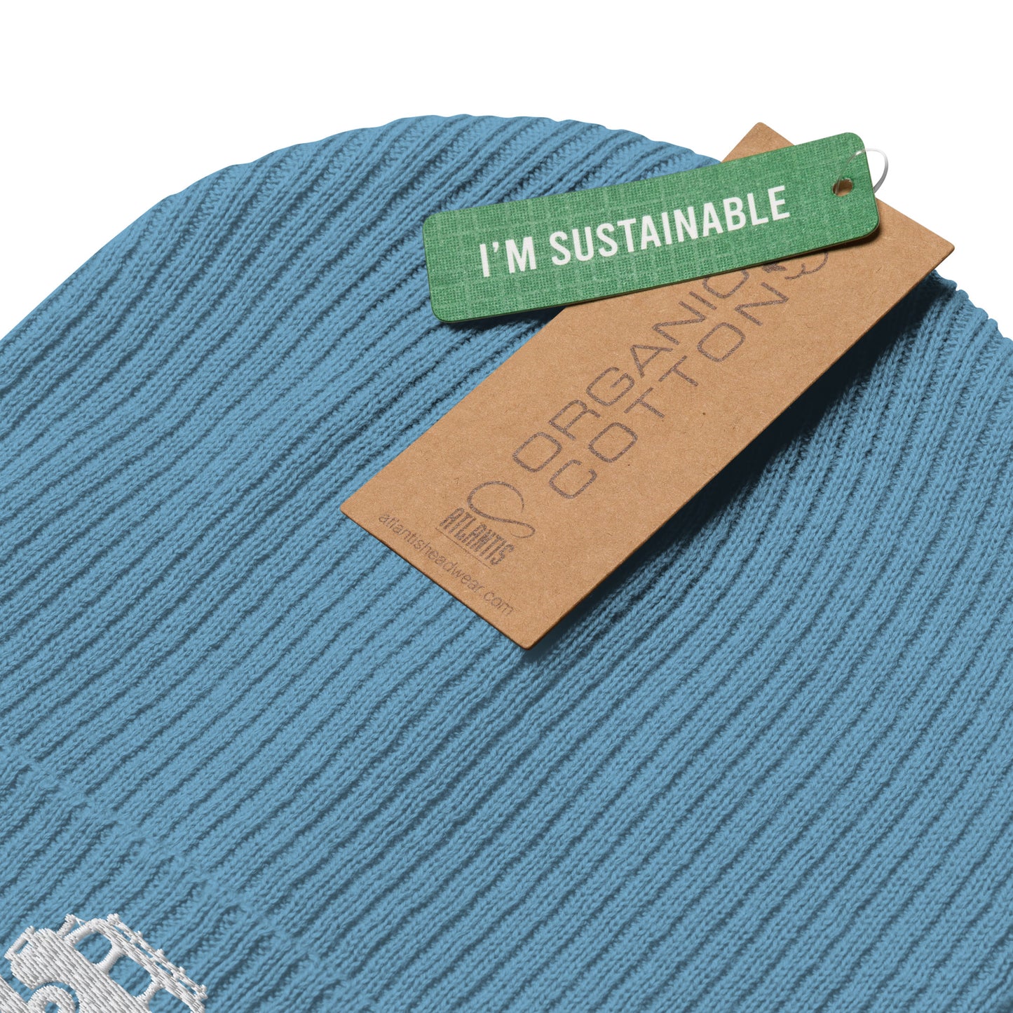 Organic Ribbed VagaBeanie - Light Avio Blue