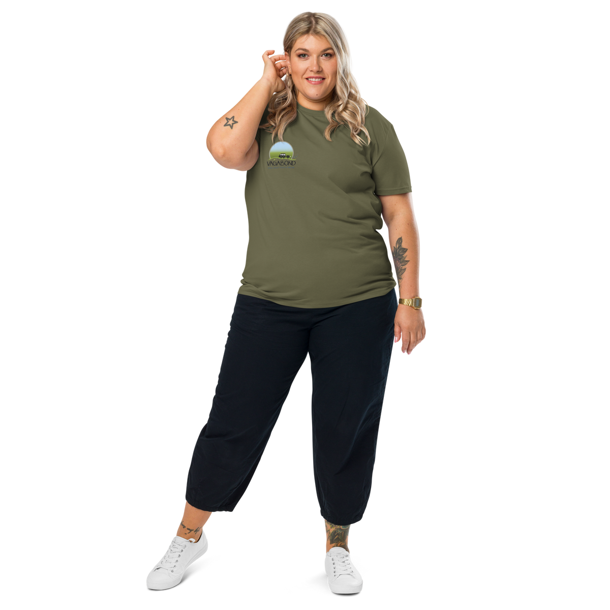 100% Organic Cotton VagaMap Tee - Khaki Green