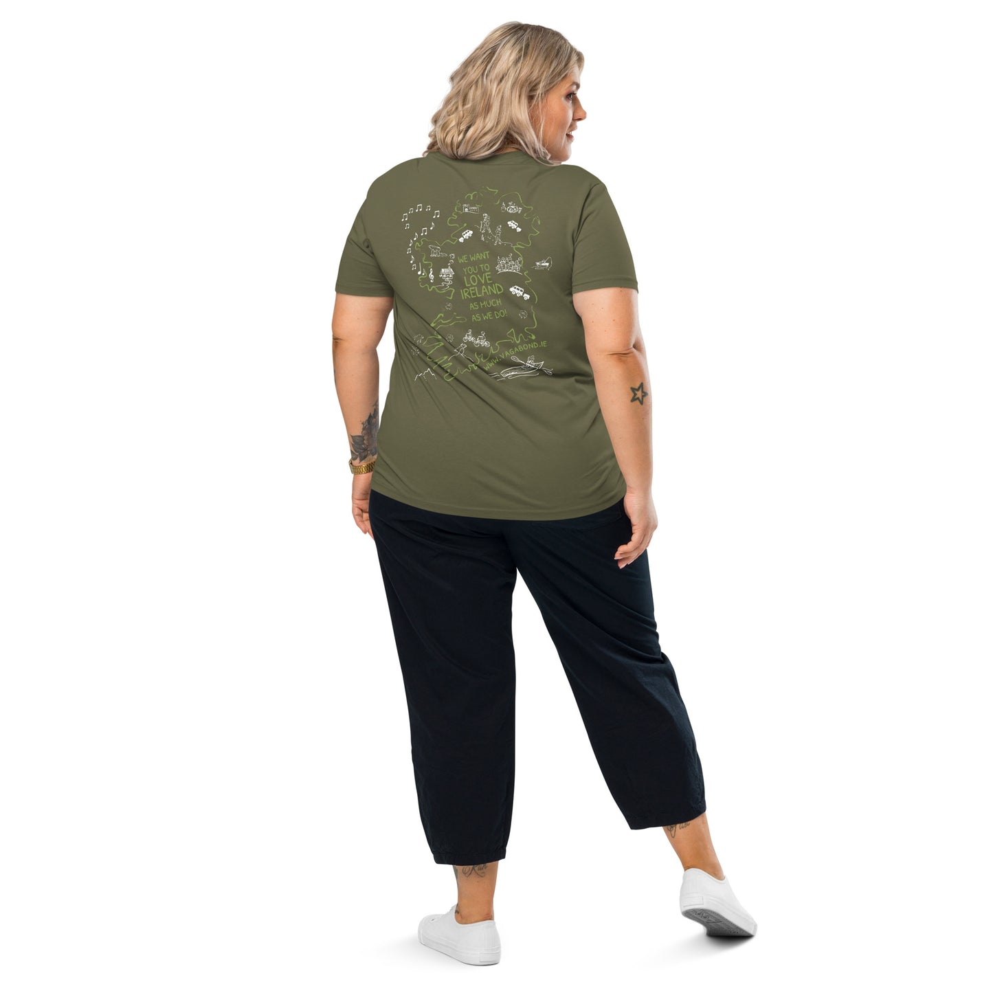 100% Organic Cotton VagaMap Tee - Khaki Green