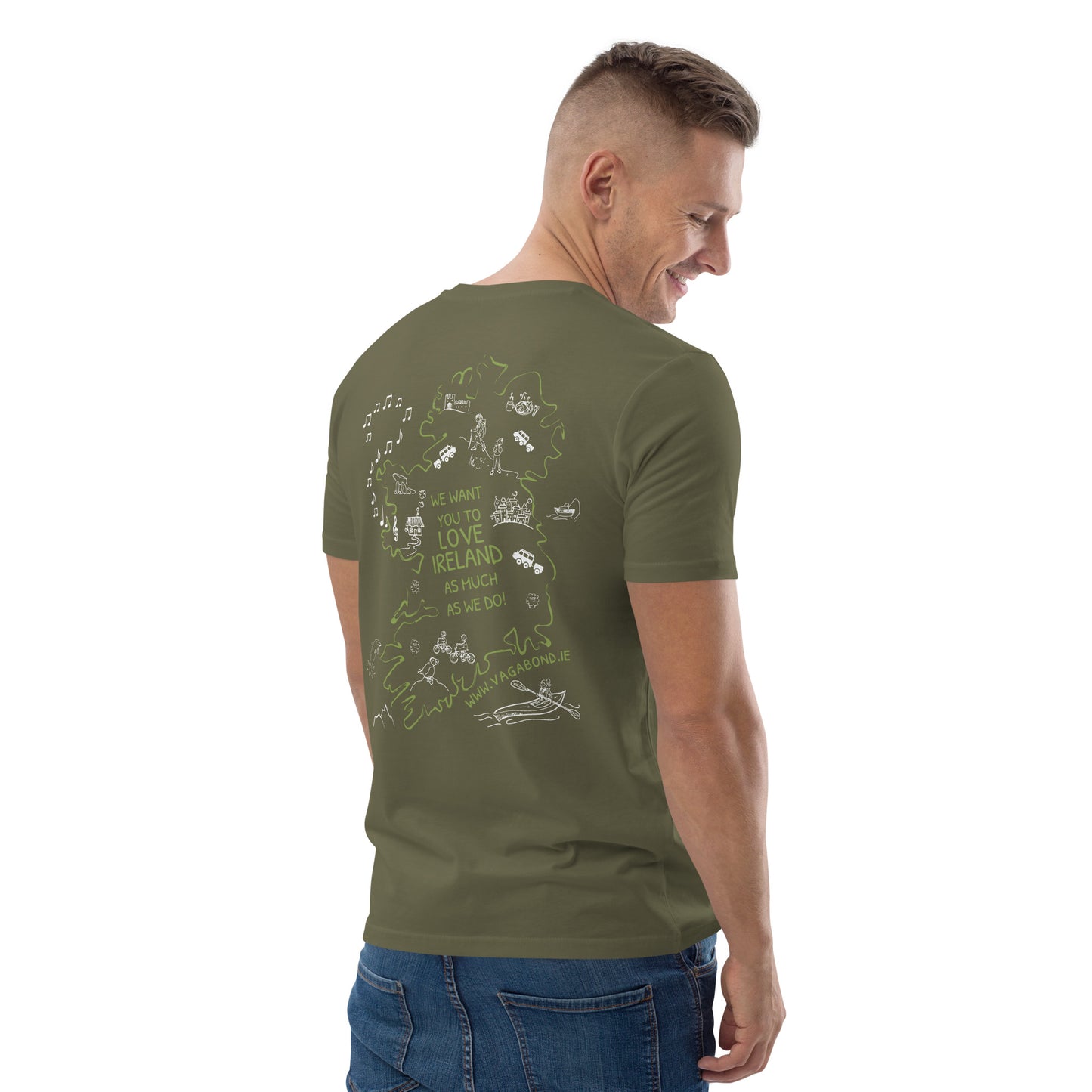 100% Organic Cotton VagaMap Tee - Khaki Green